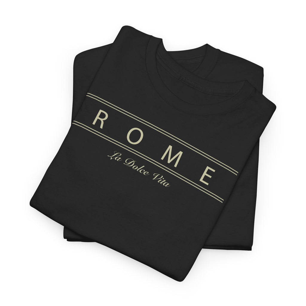 T-Shirt mit römischen Vintage-Zeilen – La Dolce Vita Grafik-T-Shirt