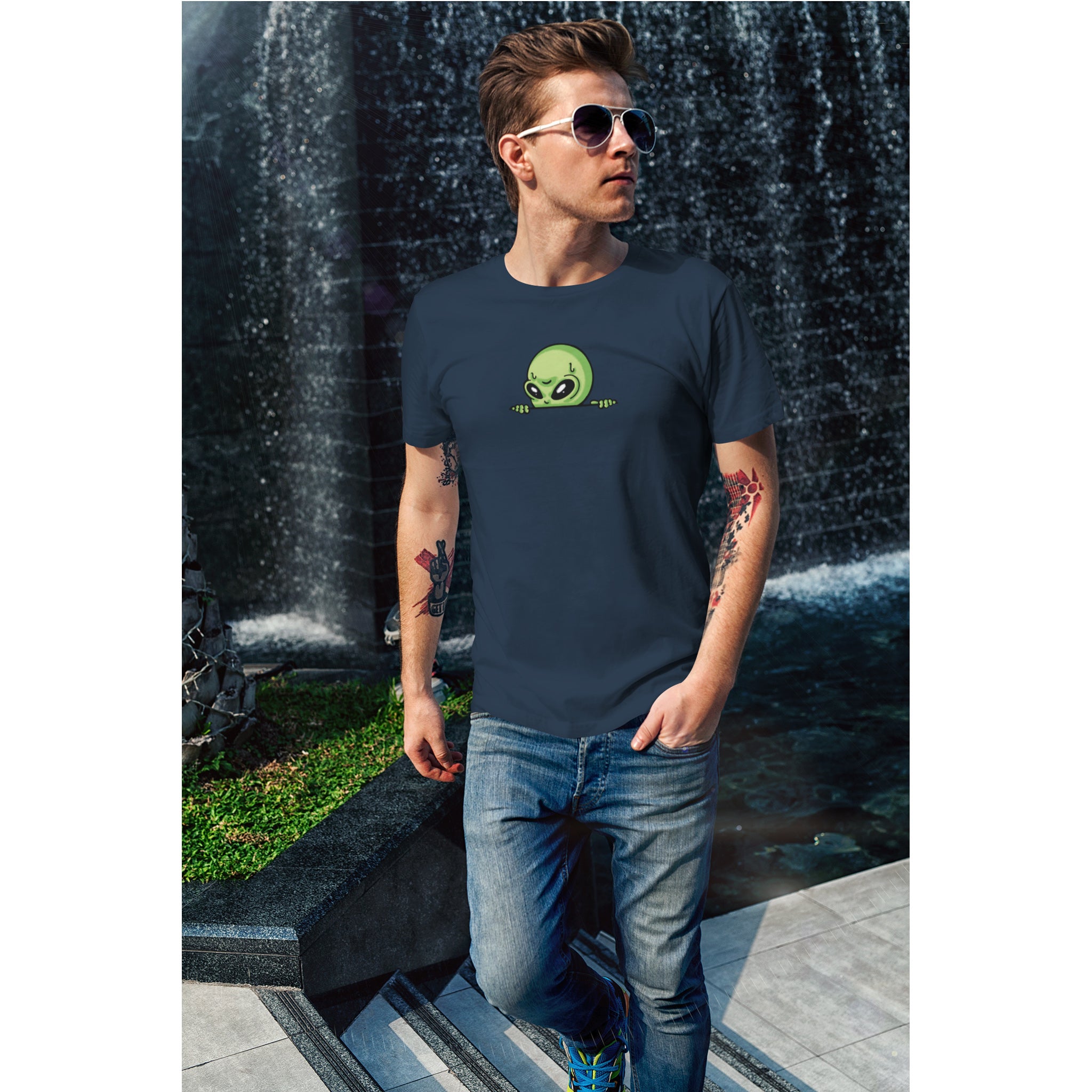 Alien-Emoji-T-Shirt – Niedliches grünes T-Shirt mit Alien-Motiv