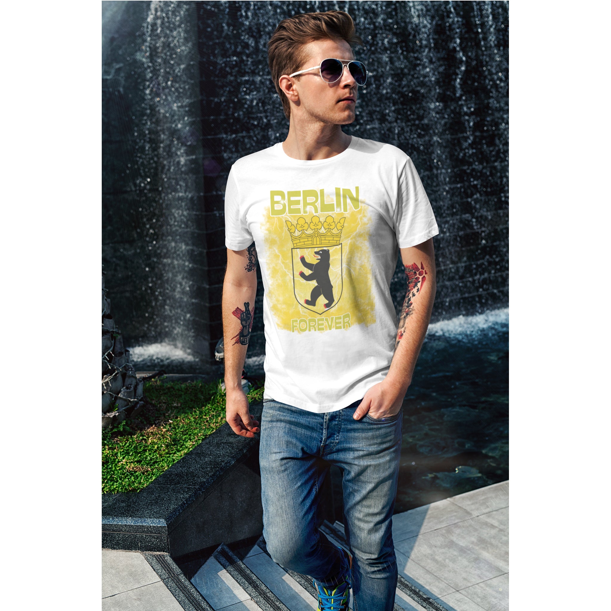 Berlin Forever T-Shirt — Berliner Wappen-Bären-Grafik-T-Shirt